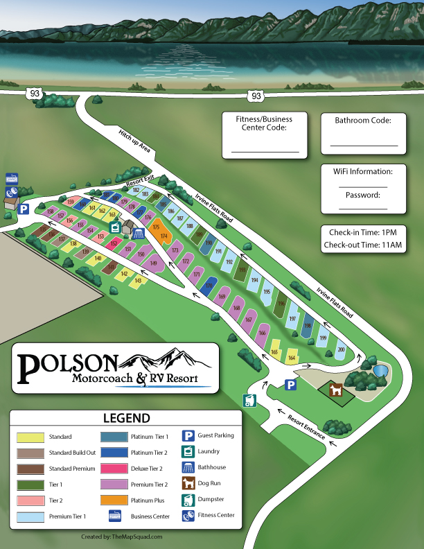Polson Motorcoach Resort Site Map for Website